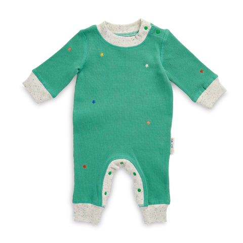 Halcyon Nights - Forest Green Organic Long Sleeve Romper