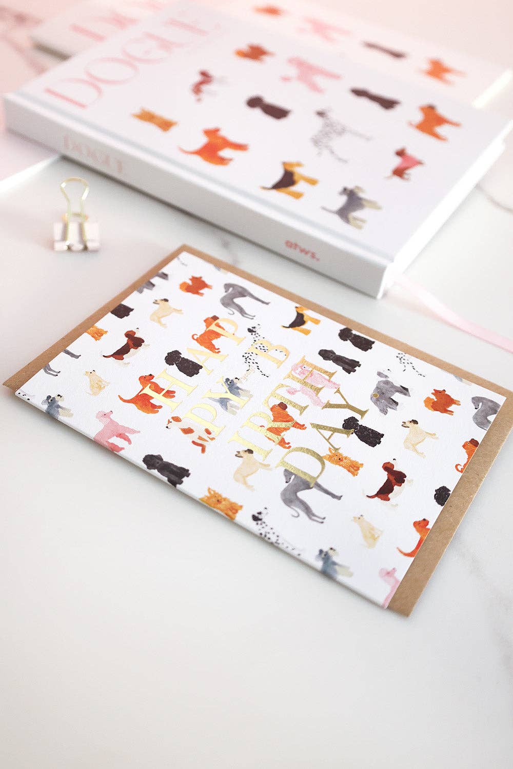 Buy Carte Blanche - Greeting Card - Birthday Dogs Pattern – Gold Foil by Carte Blanche - at Hamish + Grace