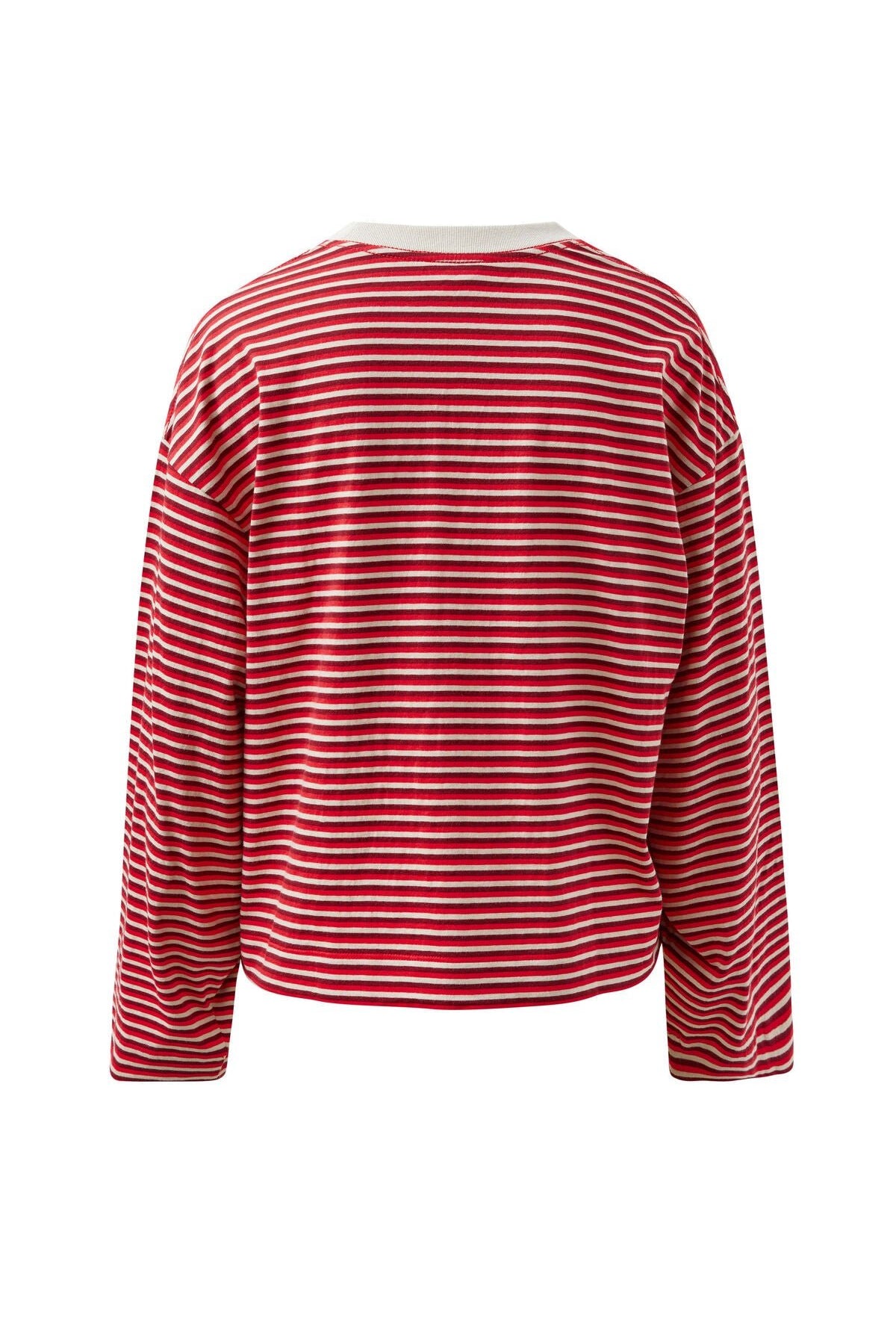 Buy Ceres - Beau Long Sleeve Slouchy Tee - mulberry/red/stone stripe by Ceres Life - at Hamish + Grace