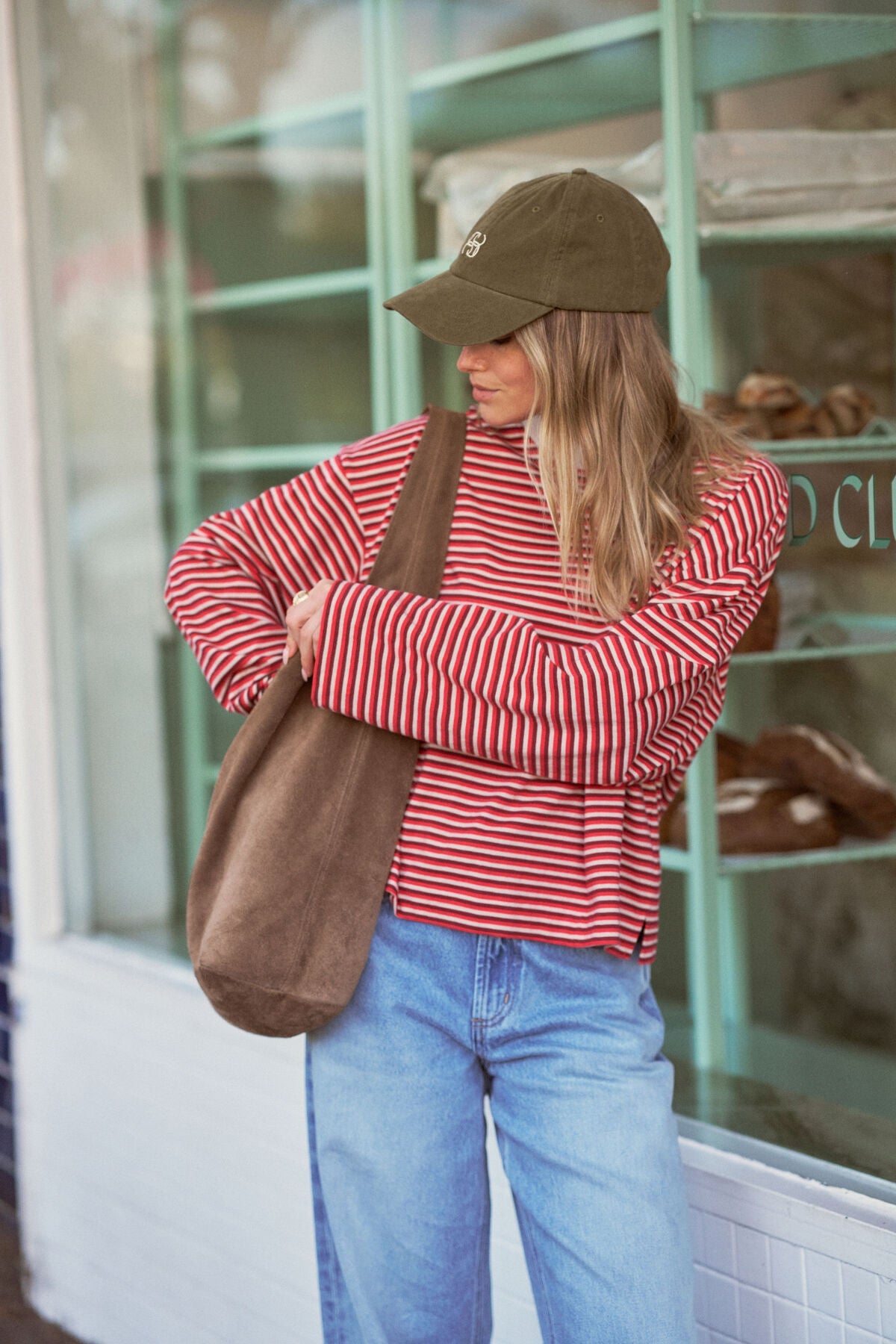 Buy Ceres - Beau Long Sleeve Slouchy Tee - mulberry/red/stone stripe by Ceres Life - at Hamish + Grace