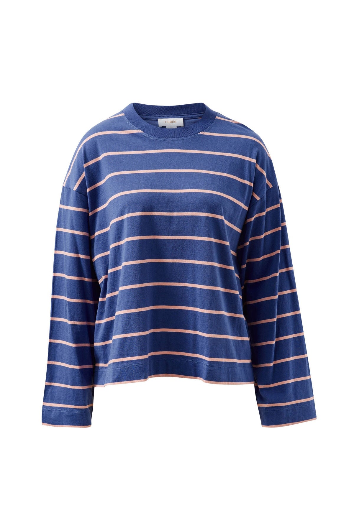 Buy Ceres - Beau Long Sleeve Slouchy Tee - Washed Navy/Pink Clay by Ceres Life - at Hamish + Grace