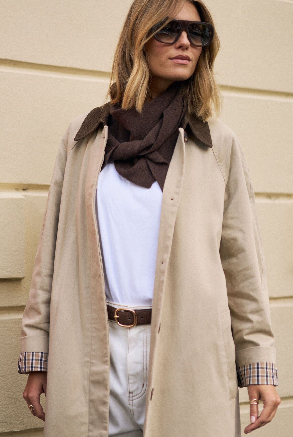 Buy Ceres Life - Ash Coat - Sand Choc Collar by Ceres Life - at Hamish + Grace