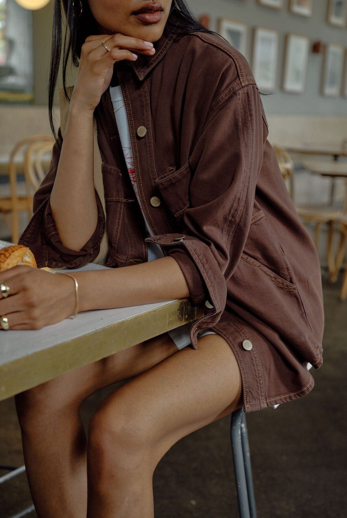 Buy Ceres Life - Bobbi Side Pocket Denim Shacket - Chocolate by Ceres Life - at Hamish + Grace