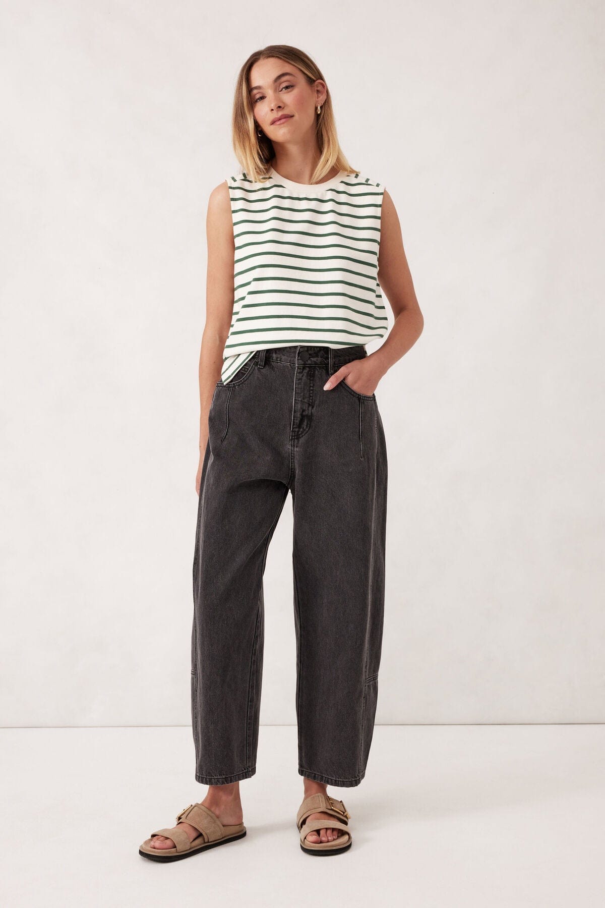 Buy Ceres Life - Darted Barrel Leg Jeans - Black by Ceres Life - at Hamish + Grace