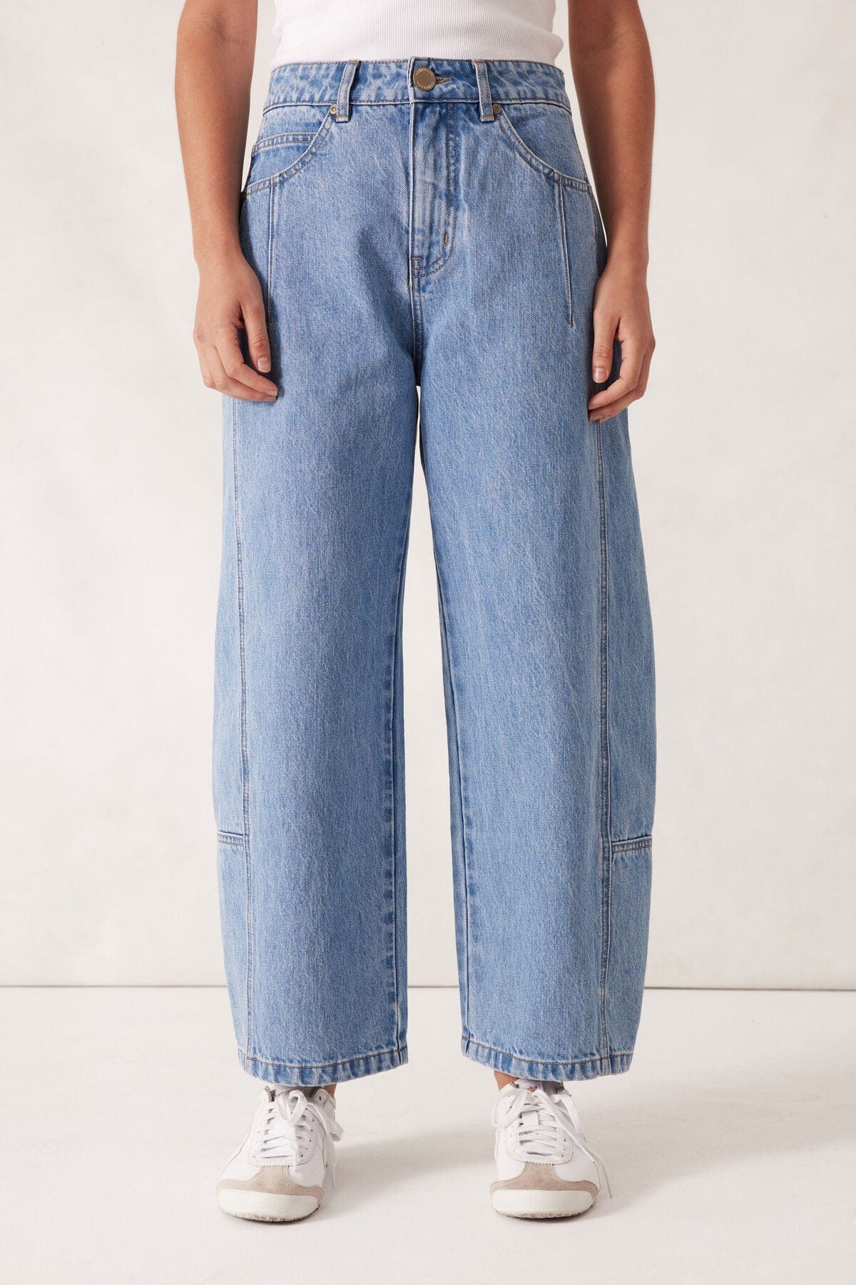 Buy Ceres Life - Darted Barrel Leg Jeans - Blue by Ceres Life - at Hamish + Grace