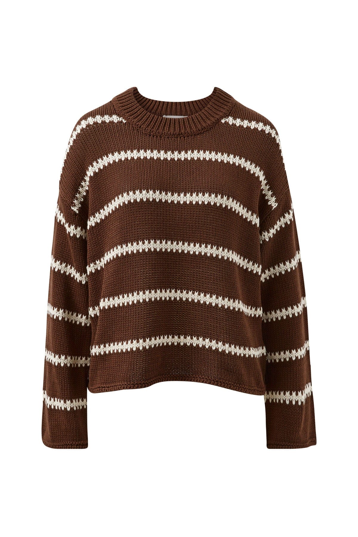 Ceres Life Fashion Ceres Life -Lila Oversized Knit Crew - Chocolate