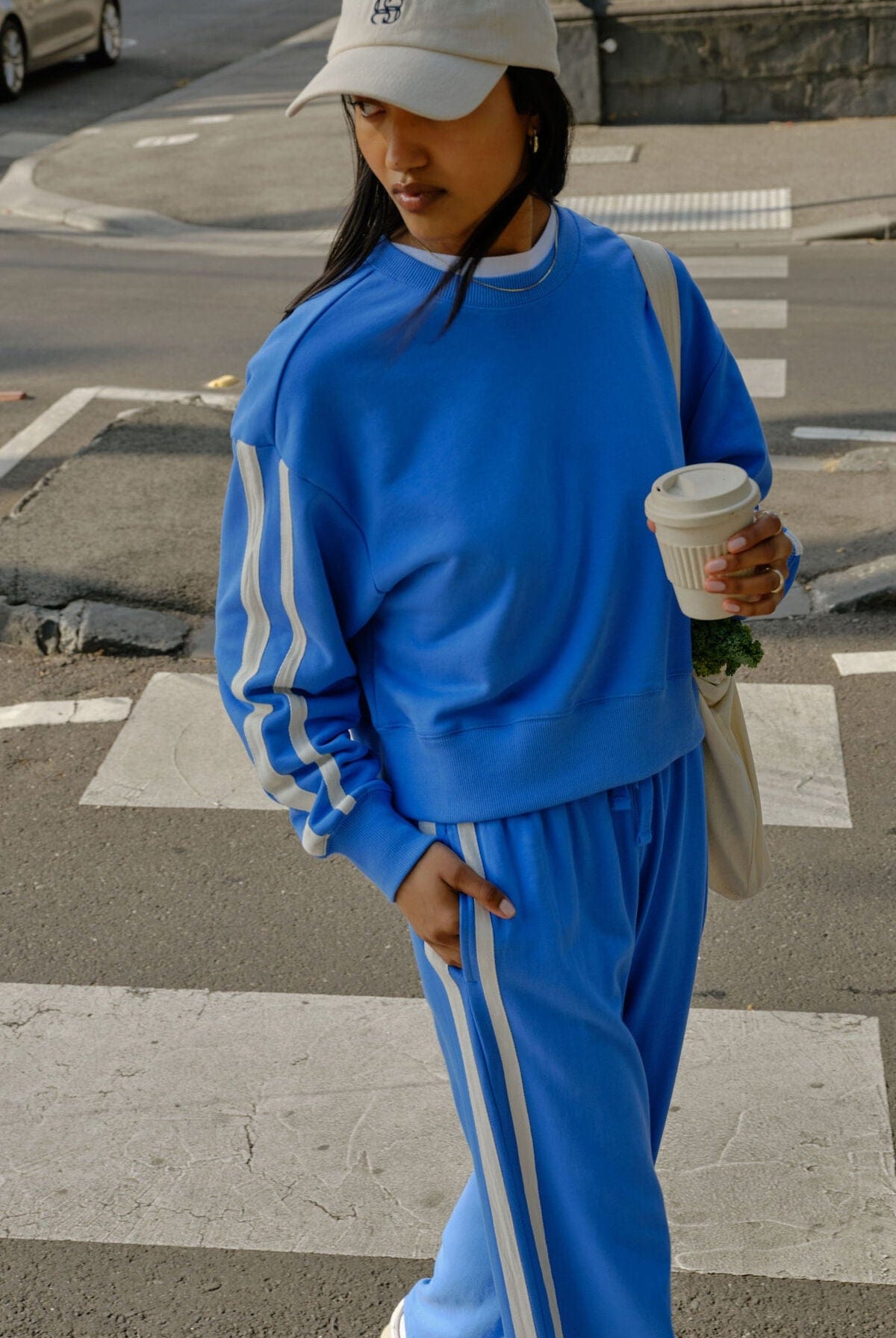 Ceres Life Fashion Ceres Life - Sasha Sporty Slouchy Crew - Marine Blue