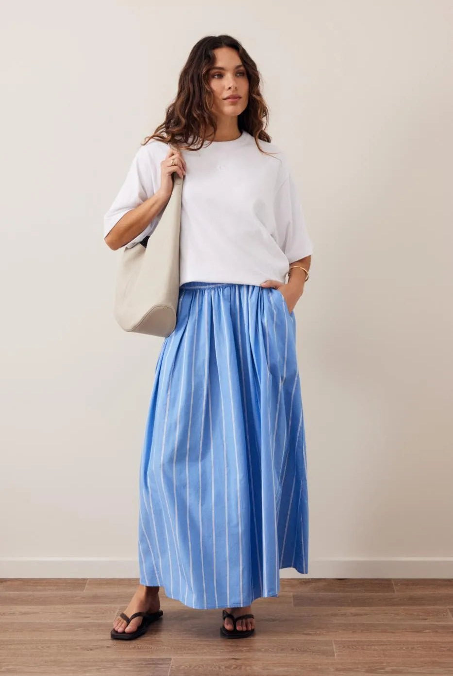 Buy Ceres Life - Florence Maxi Skirt - Oxford Blue White Stripe by Ceres Life - at Hamish + Grace