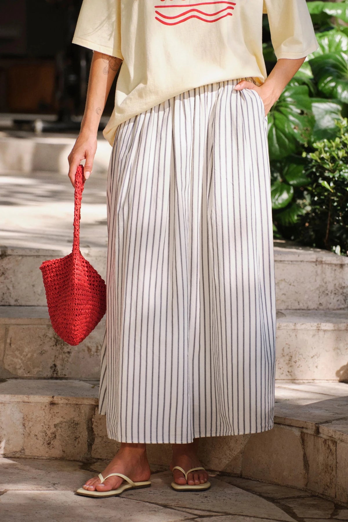 Buy Ceres Life - Florence Maxi Skirt - winter white true navy stripe by Ceres Life - at Hamish + Grace