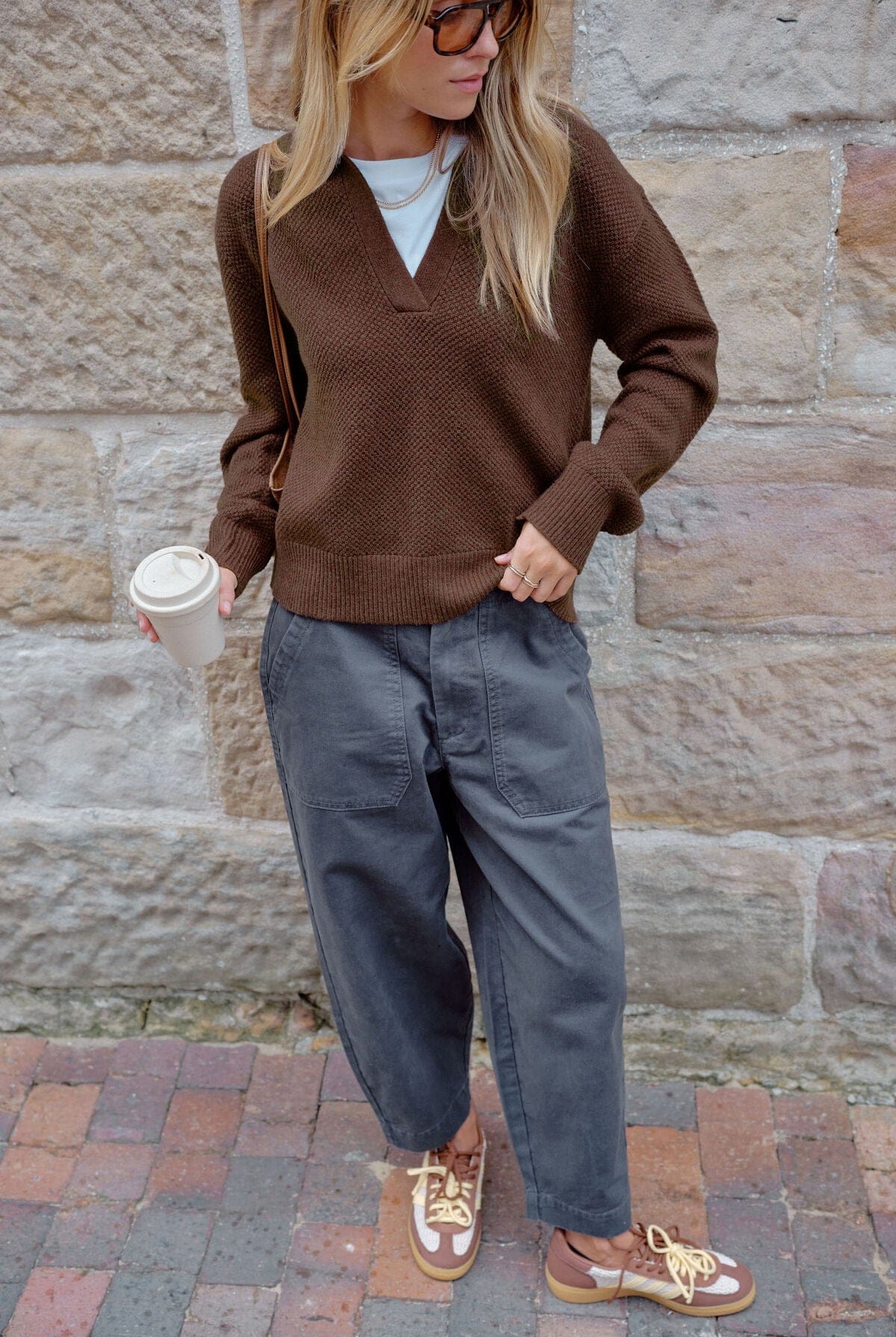 Buy Ceres Life - Kira Collared Knit - Chocolate by Ceres Life - at Hamish + Grace