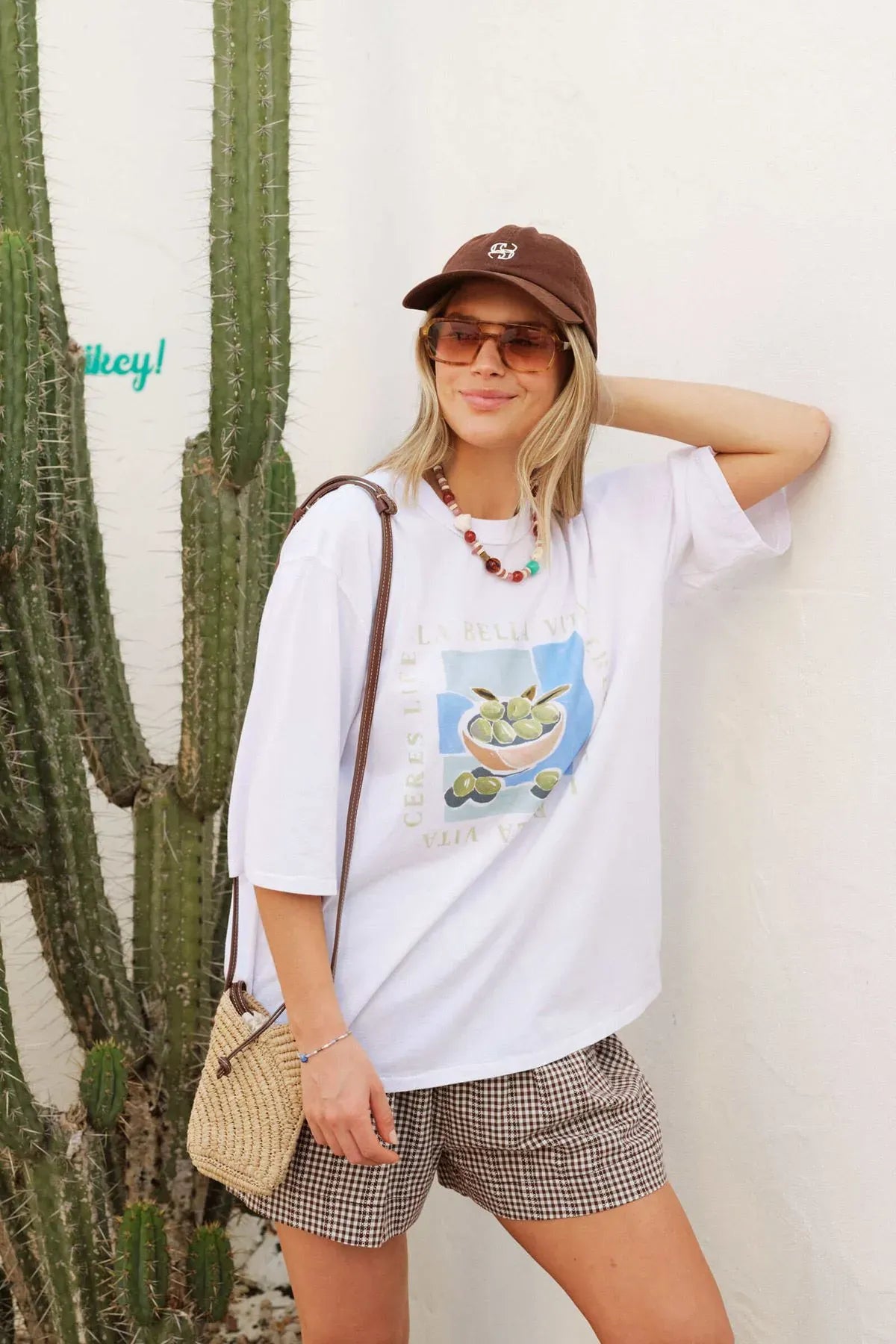 Buy Ceres Life - Liv Oversized Tee white/la belle vita by Ceres Life - at Hamish + Grace