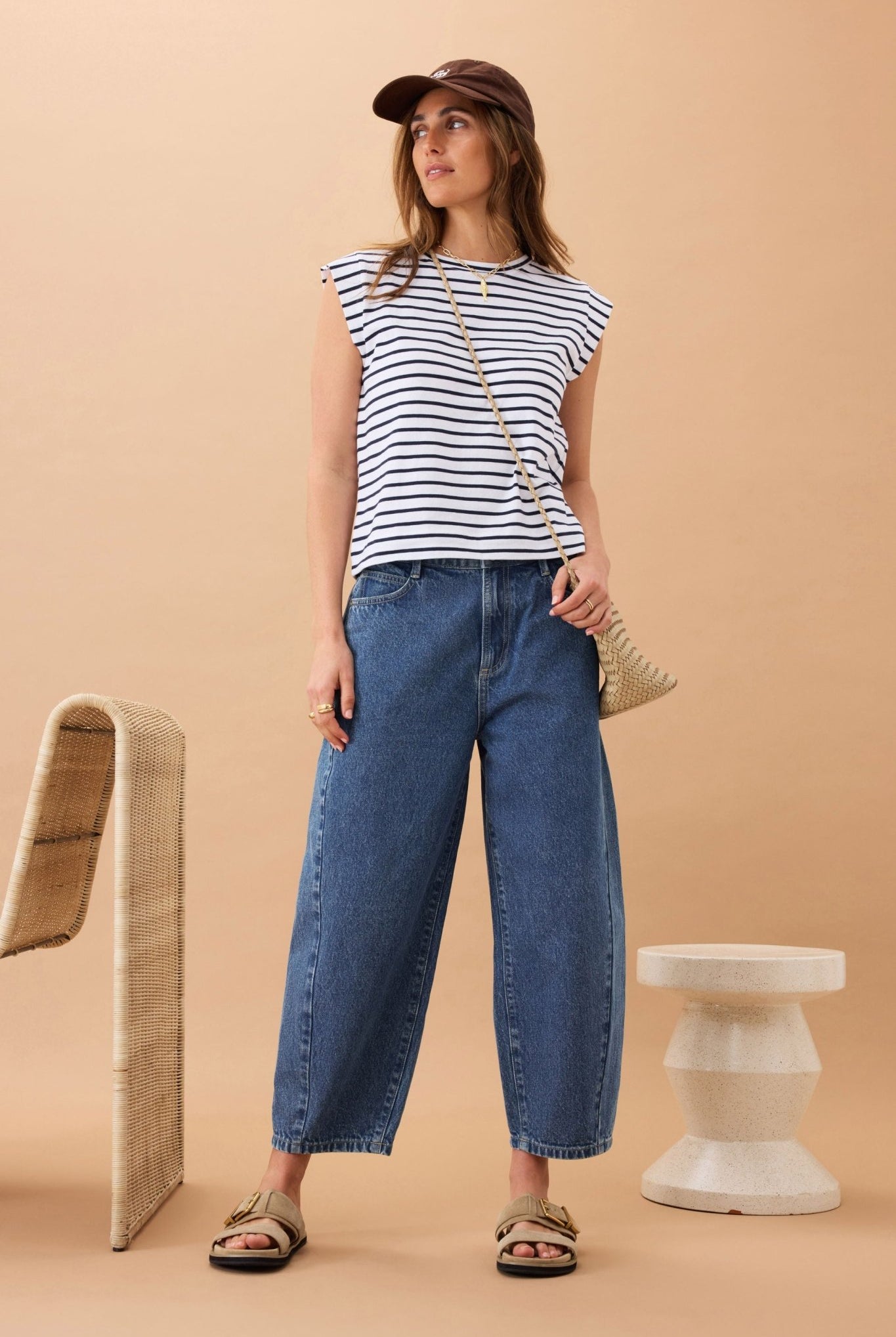 Buy Ceres Life - Maggie Tapered Barrel Jean - Fresh Indigo by Ceres Life - at Hamish + Grace