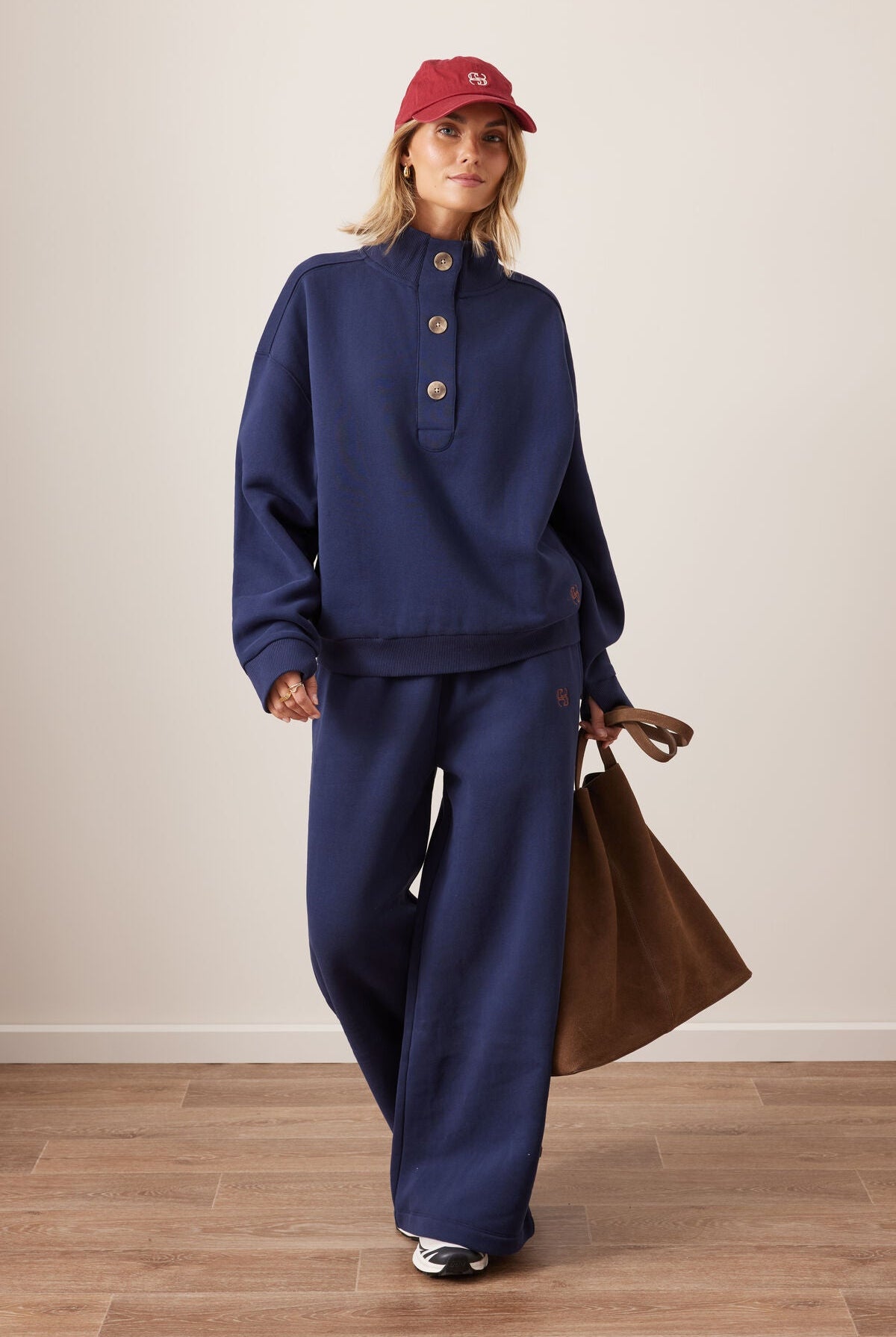 Buy Ceres Life - Marli Button Sweat - Heritage Navy by Ceres Life - at Hamish + Grace