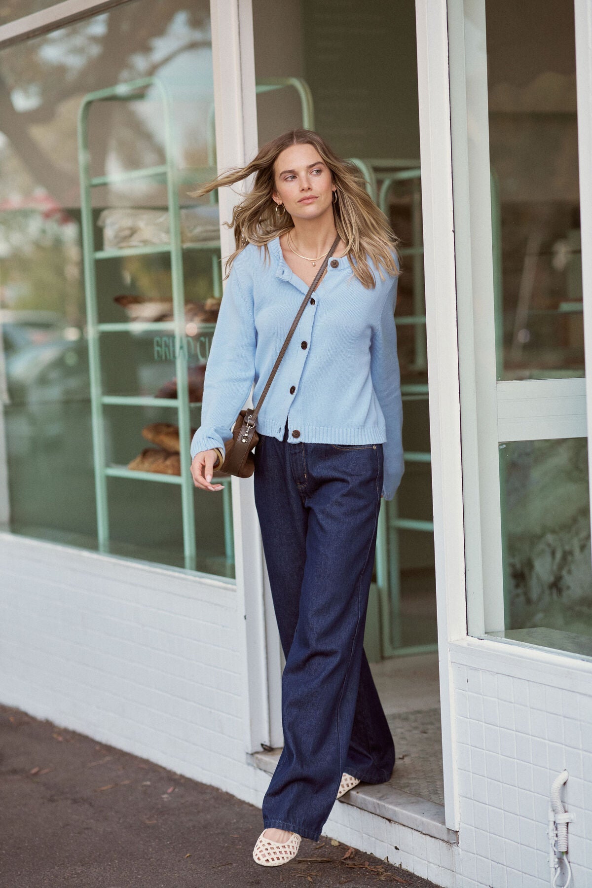 Buy Ceres Life - Nelly Long Sleeve Knit Cardi - Chine Blue by Ceres Life - at Hamish + Grace