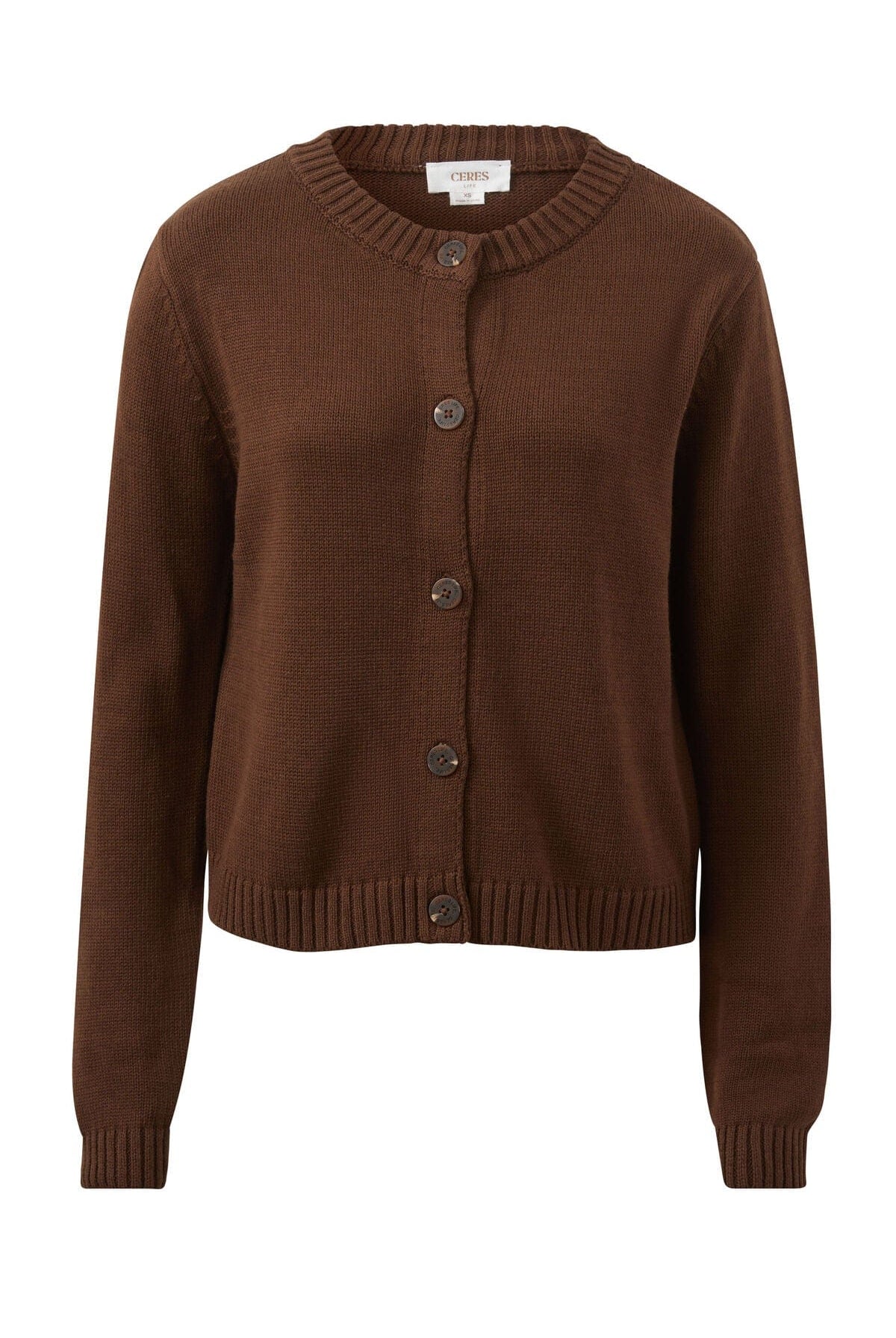 Buy Ceres Life - Nelly Long Sleeve Knit Cardi - Chocolate by Ceres Life - at Hamish + Grace