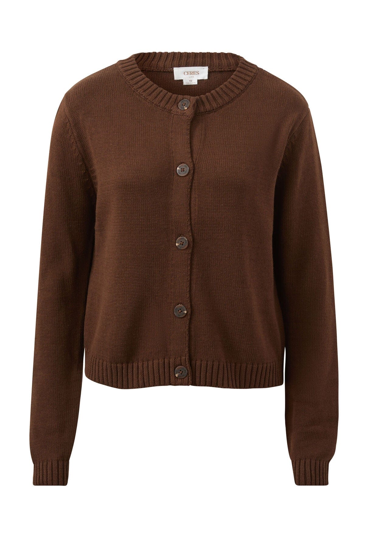 Buy Ceres Life - Nelly Long Sleeve Knit Cardi - Chocolate by Ceres Life - at Hamish + Grace