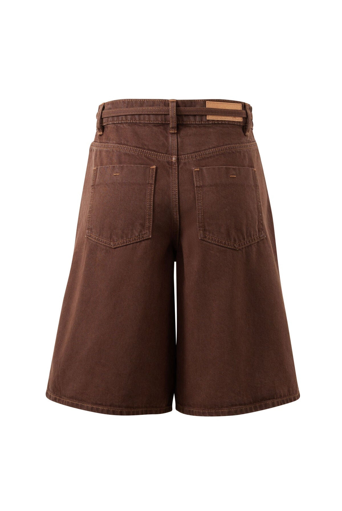 Buy Ceres Life - Olive Belted Denim Short - Chocolate by Ceres Life - at Hamish + Grace