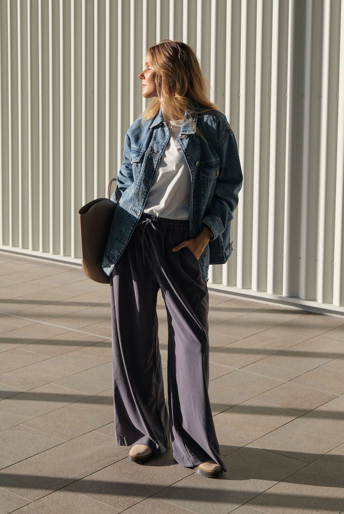 Buy Ceres Life - Oversized Denim Trucker - Vintage Blue by Ceres Life - at Hamish + Grace