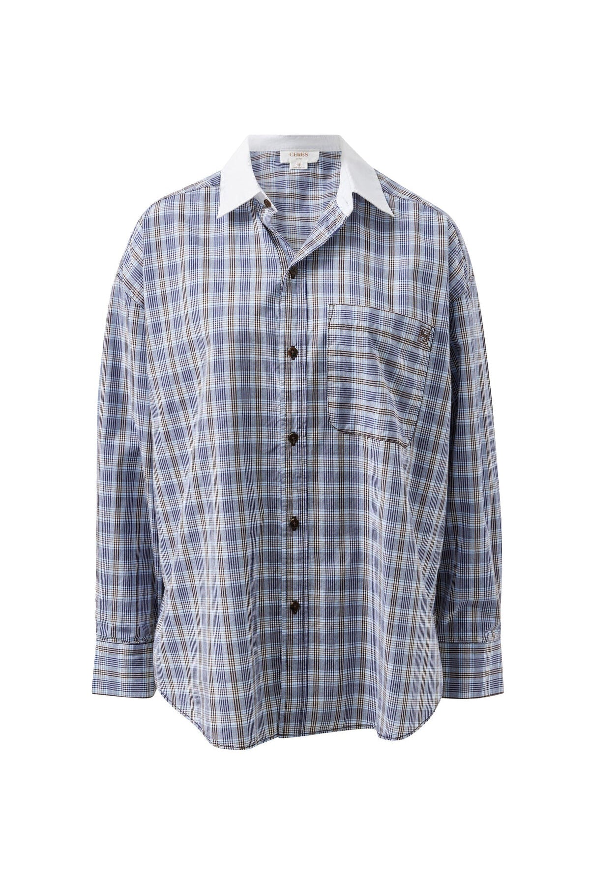 Buy Ceres Life - Peta Oversized Shirt - blue chocolate check by Ceres Life - at Hamish + Grace