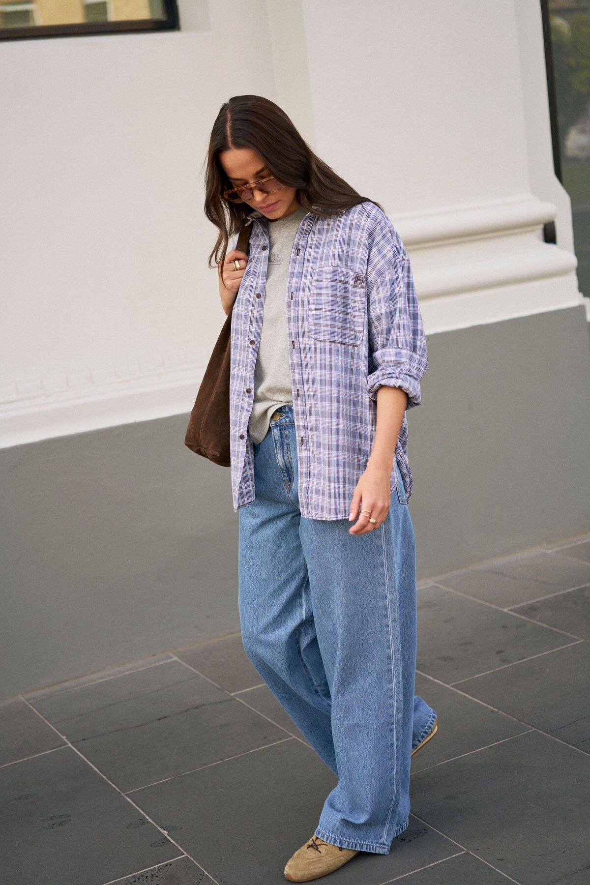 Buy Ceres Life - Peta Oversized Shirt - blue chocolate check by Ceres Life - at Hamish + Grace