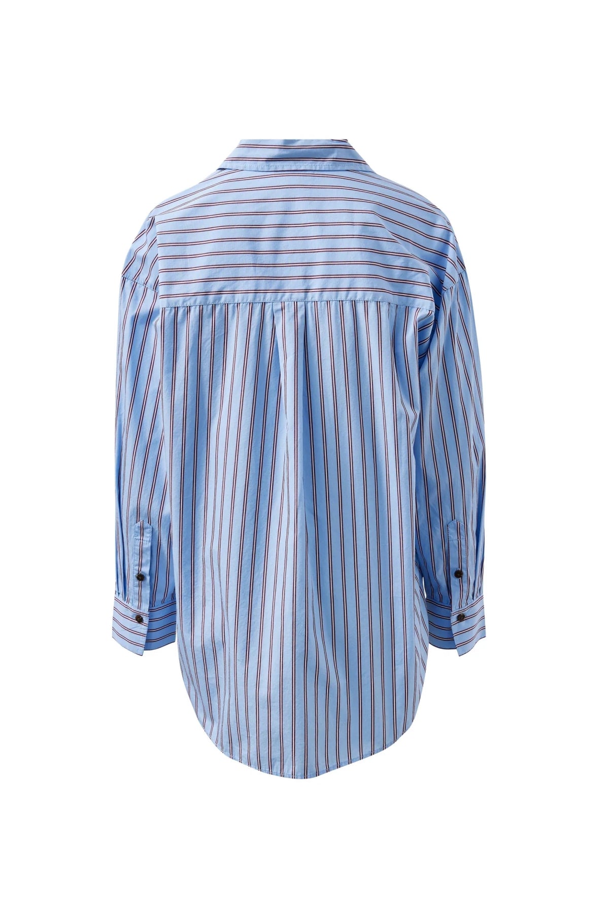 Buy Ceres Life - Peta Oversized Shirt - sky blue burgundy stripe by Ceres Life - at Hamish + Grace