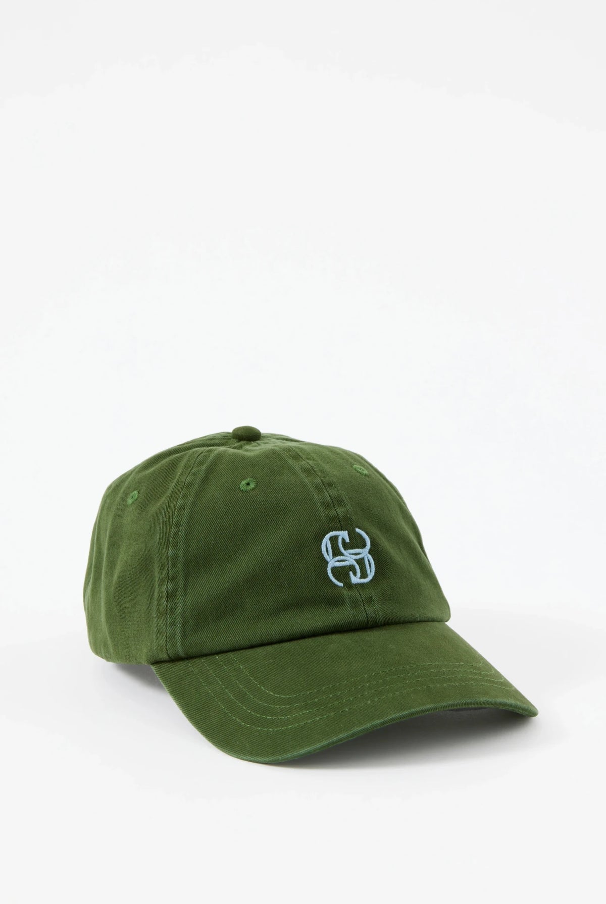 Buy Ceres Life - Pip Everyday Cap - Basil/Fresh Blue Embroidery by Ceres Life - at Hamish + Grace