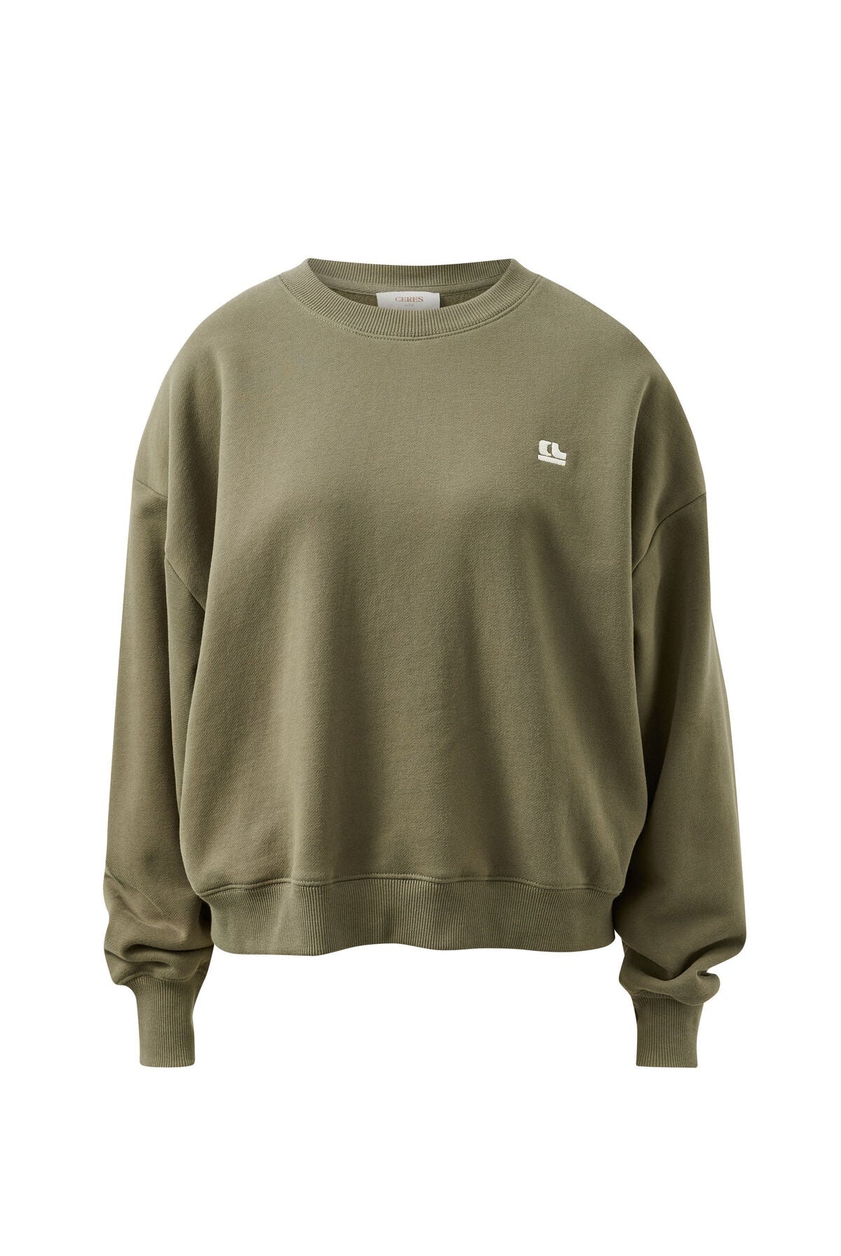 Buy Ceres Life - Quinn Slouchy Crew - Washed Olive by Ceres Life - at Hamish + Grace