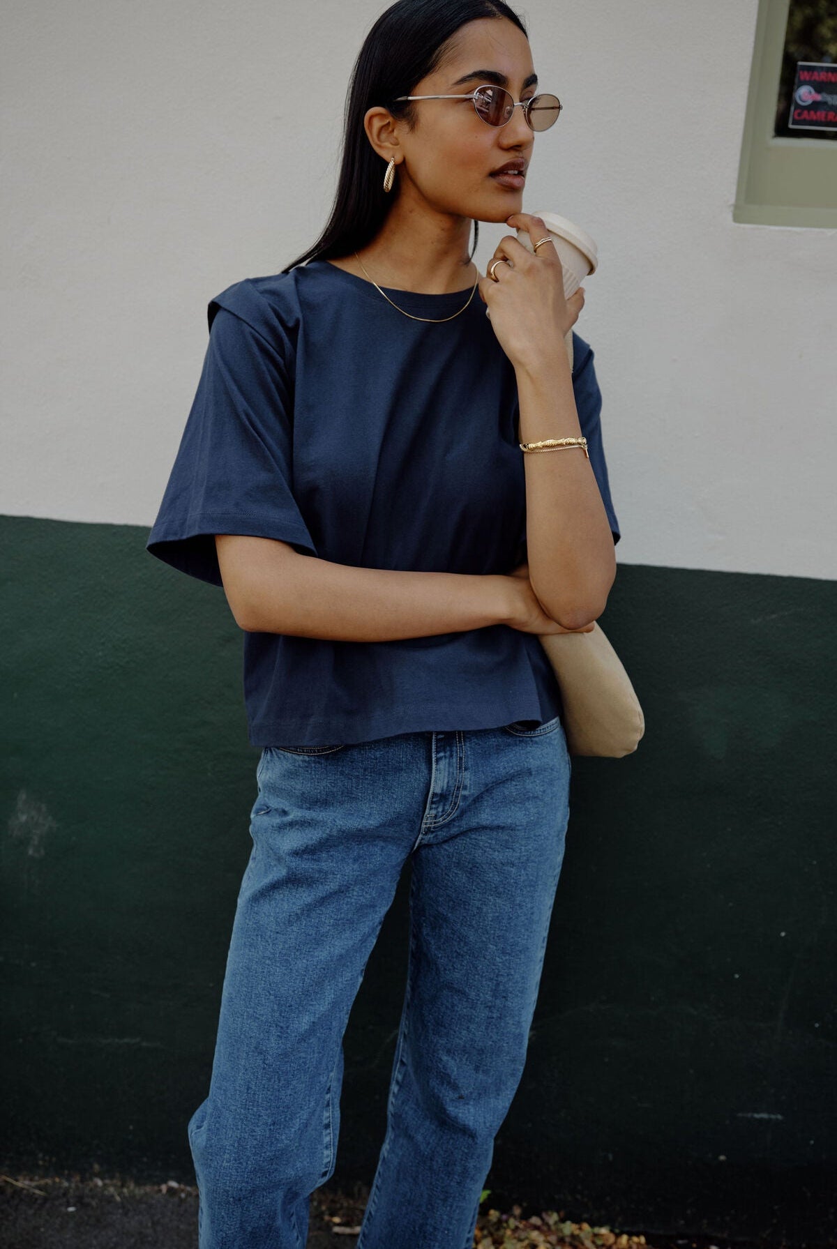 Buy Ceres Life - Rainey Pleat Sleeve Tee - Navy by Ceres Life - at Hamish + Grace