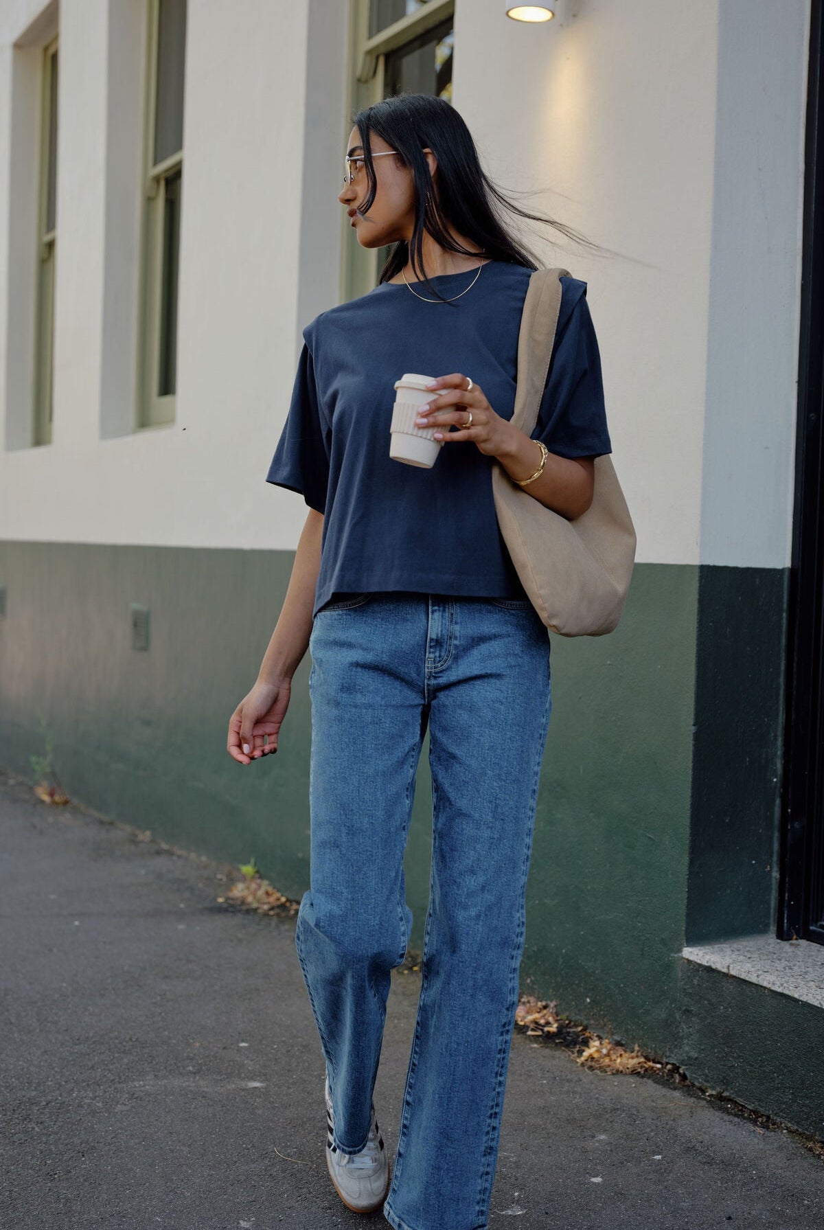Buy Ceres Life - Rainey Pleat Sleeve Tee - Navy by Ceres Life - at Hamish + Grace