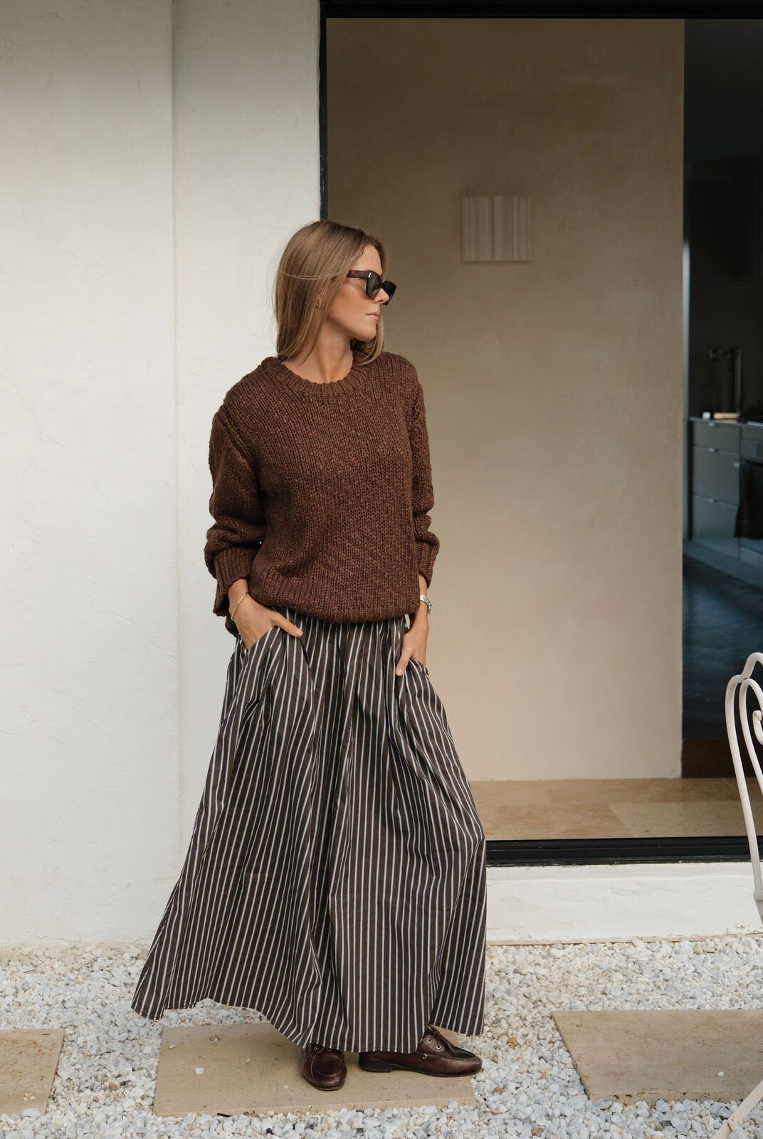 Buy Ceres Life - Sage Chunky Knit Crew - Chocolate by Ceres Life - at Hamish + Grace