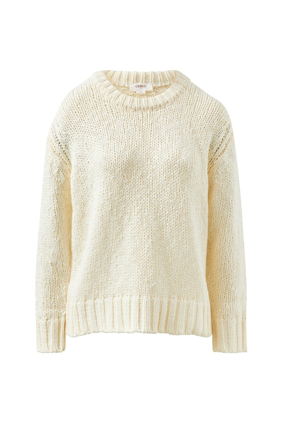 Buy Ceres Life - Sage Chunky Knit Crew - Marshmallow by Ceres Life - at Hamish + Grace
