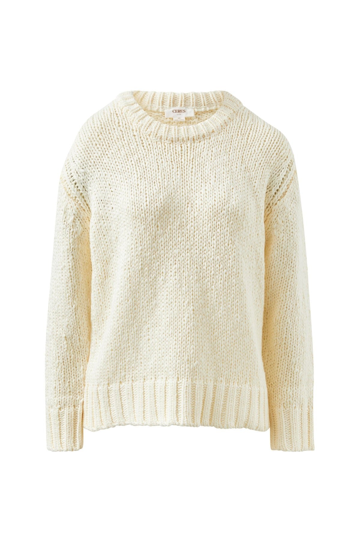 Buy Ceres Life - Sage Chunky Knit Crew - Marshmallow by Ceres Life - at Hamish + Grace