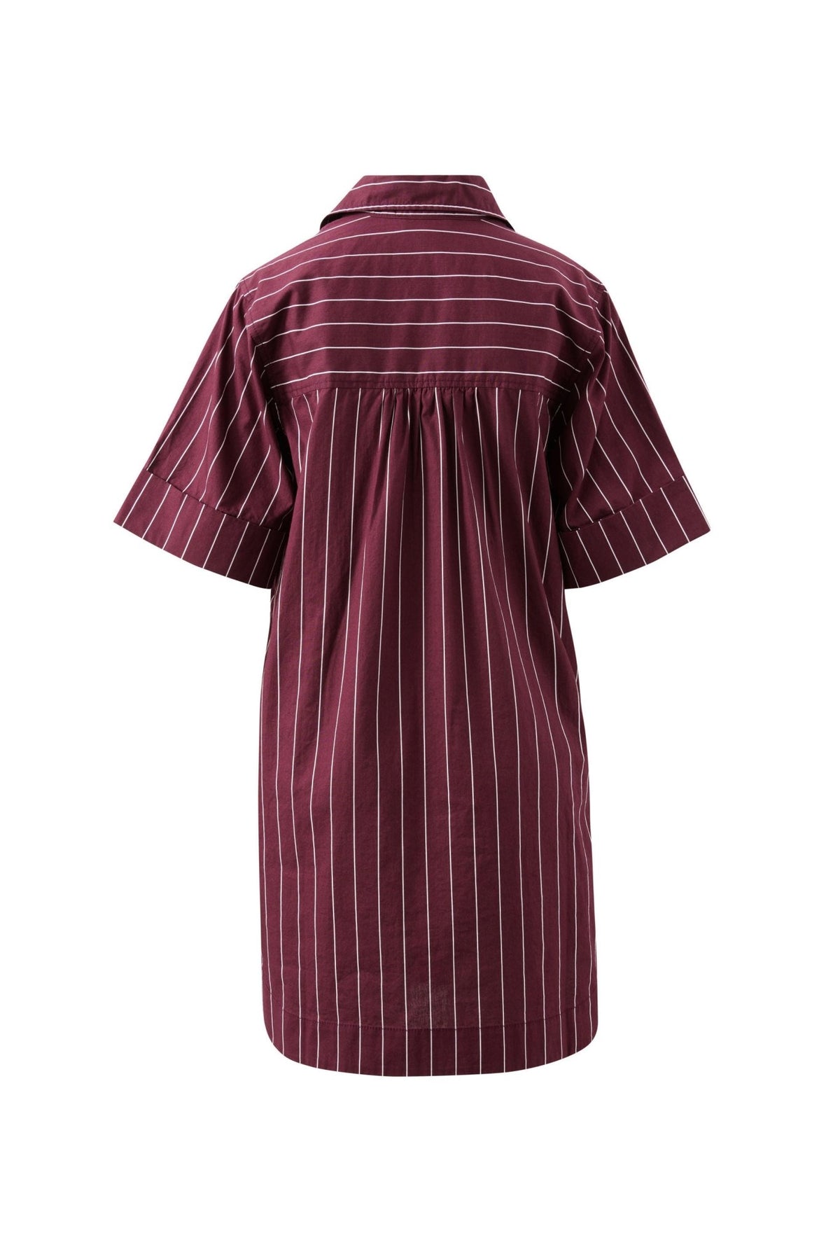 Buy Ceres Life - Sara Mini Dress - Wine Printed Pinstripe by Ceres Life - at Hamish + Grace