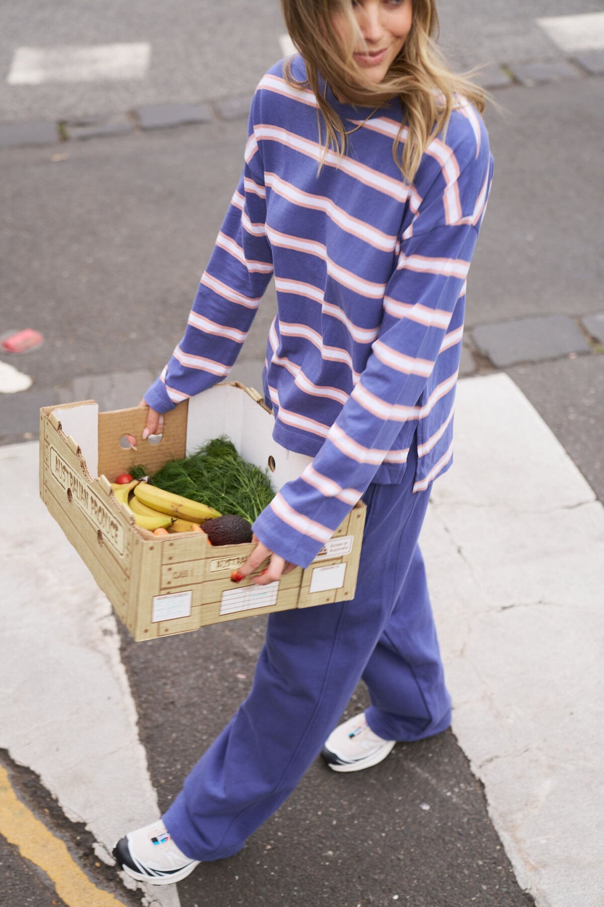 Buy Ceres Life - Scout Slouchy Long Sleeve Tee - Washed Navy/Pink Clay by Ceres Life - at Hamish + Grace