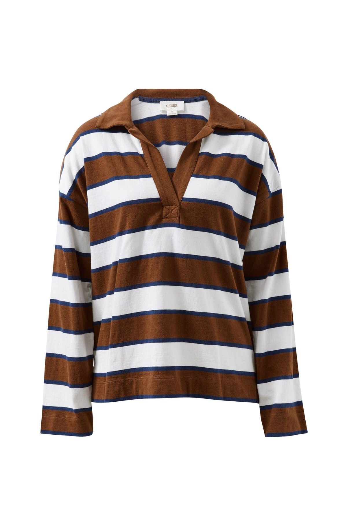 Buy Ceres Life - Shelby Slouchy Rugby Top - Toffee by Ceres Life - at Hamish + Grace