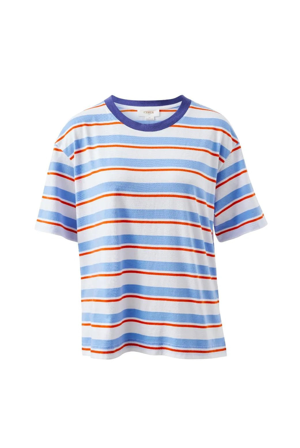 Buy Ceres Life - Stevie Slouchy Tee - sky blue/flame stripe by Ceres Life - at Hamish + Grace