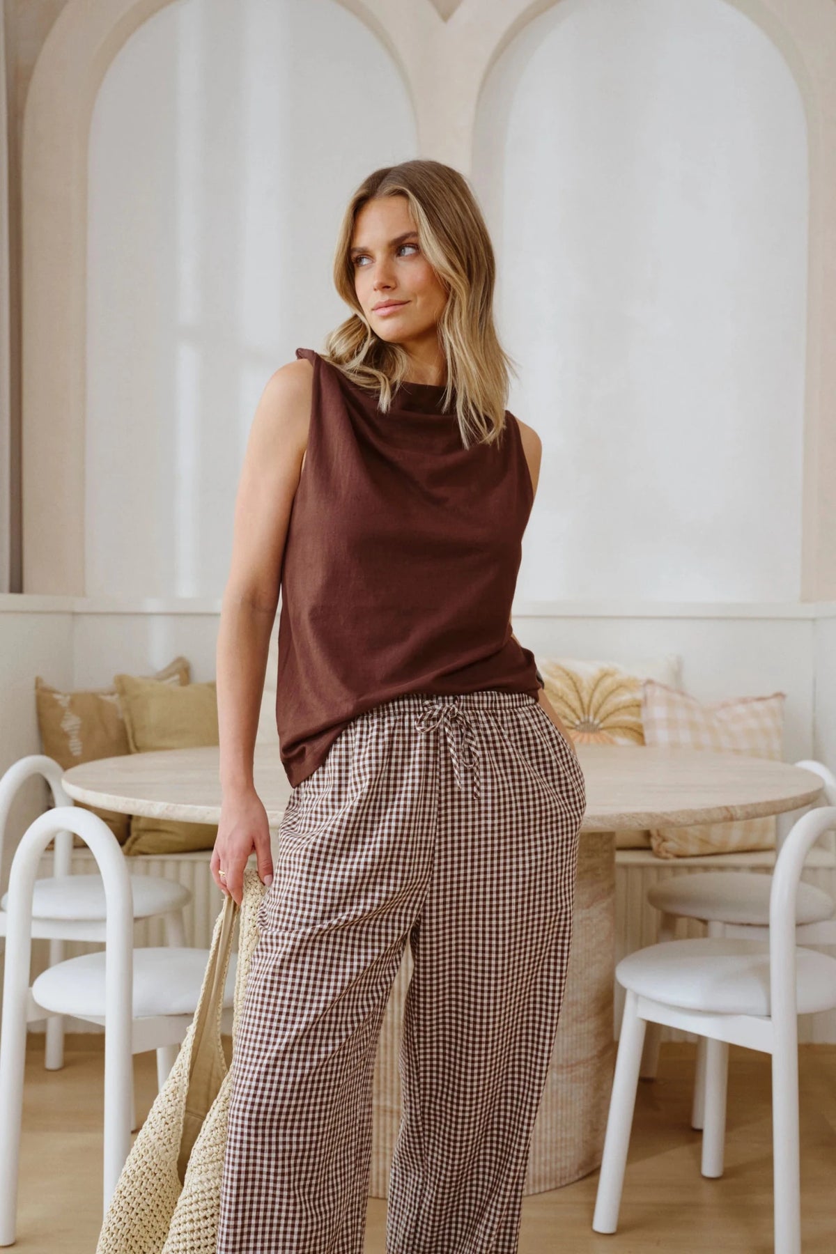 Buy Ceres Life - Tahlia Twist Strap Tank - Chocolate by Ceres Life - at Hamish + Grace