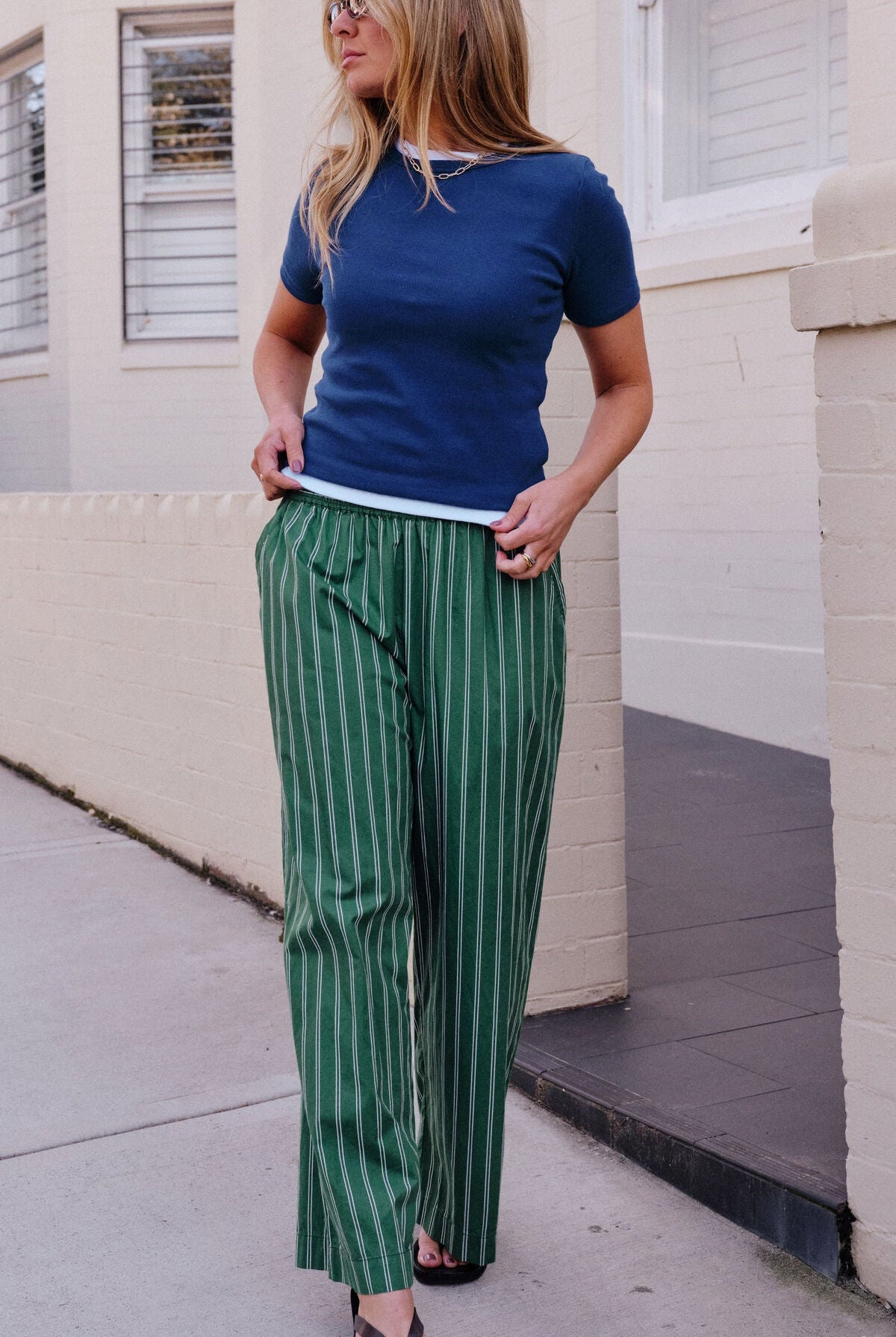 Buy Ceres - Luella Rib Tee - Blue by Ceres Life - at Hamish + Grace