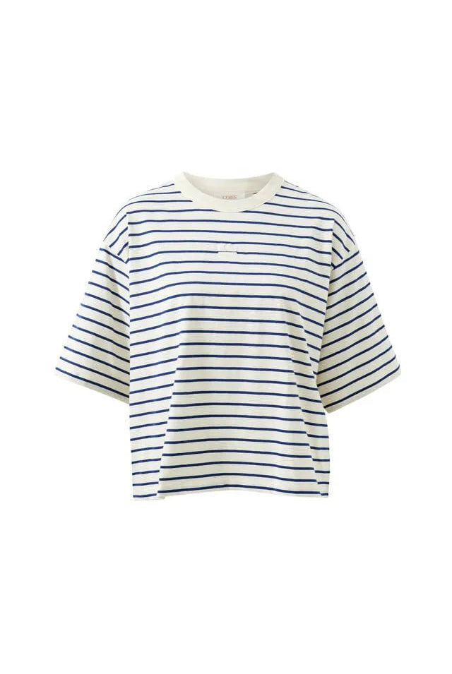 Buy Ceres - Phoebe Premium Tee/Milk/Prussian Blue Stripe by Ceres Life - at Hamish + Grace