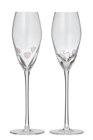 Buy Coast to Coast - Amore S/2 Glass Flute 7x25.5cm Clr/Pink by Coast to Coast - at Hamish + Grace