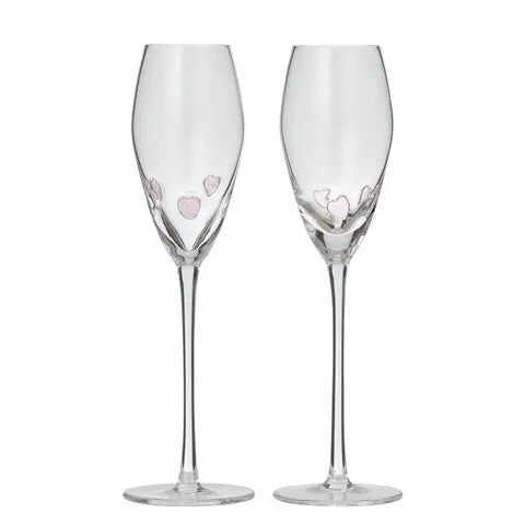 Buy Coast to Coast - Amore S/2 Glass Flute 7x25.5cm Clr/Pink by Coast to Coast - at Hamish + Grace