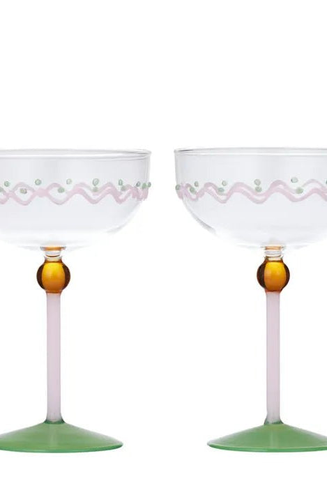 Buy Coast to Coast - Mexicola S/2 Coupe Glass 11.5x16.5cm Green by Coast to Coast - at Hamish + Grace