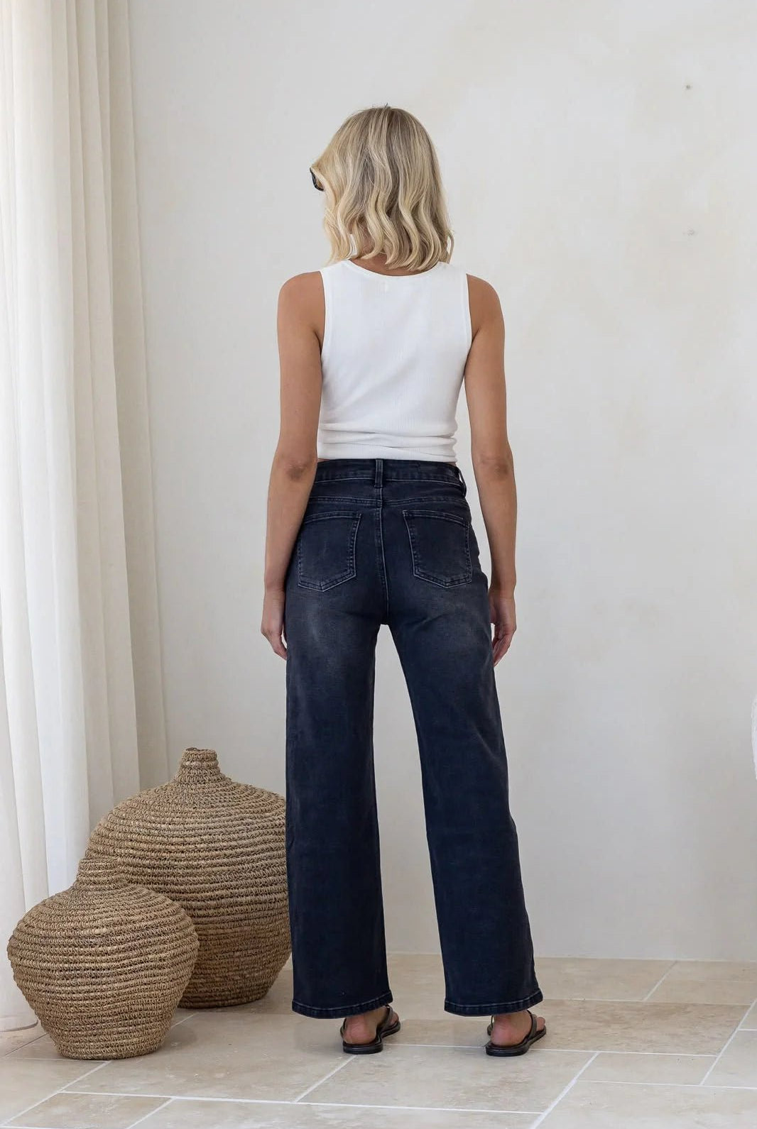 Buy Country Denim - Straight Leg Eldorado Jeans - Wash Black by Country Denim - at Hamish + Grace