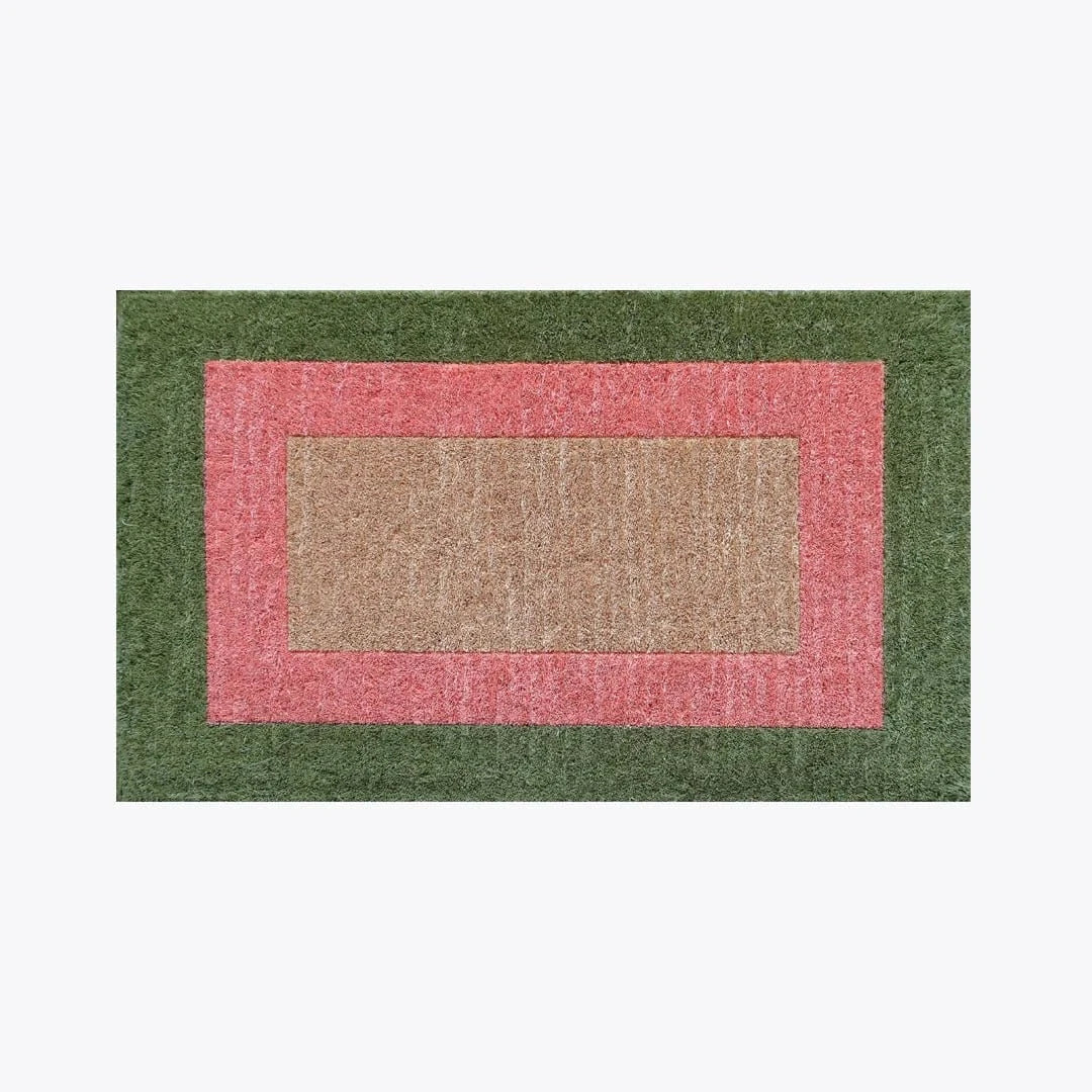 Doormat Designs Homewares Green and Pink Border Pattern Doormat