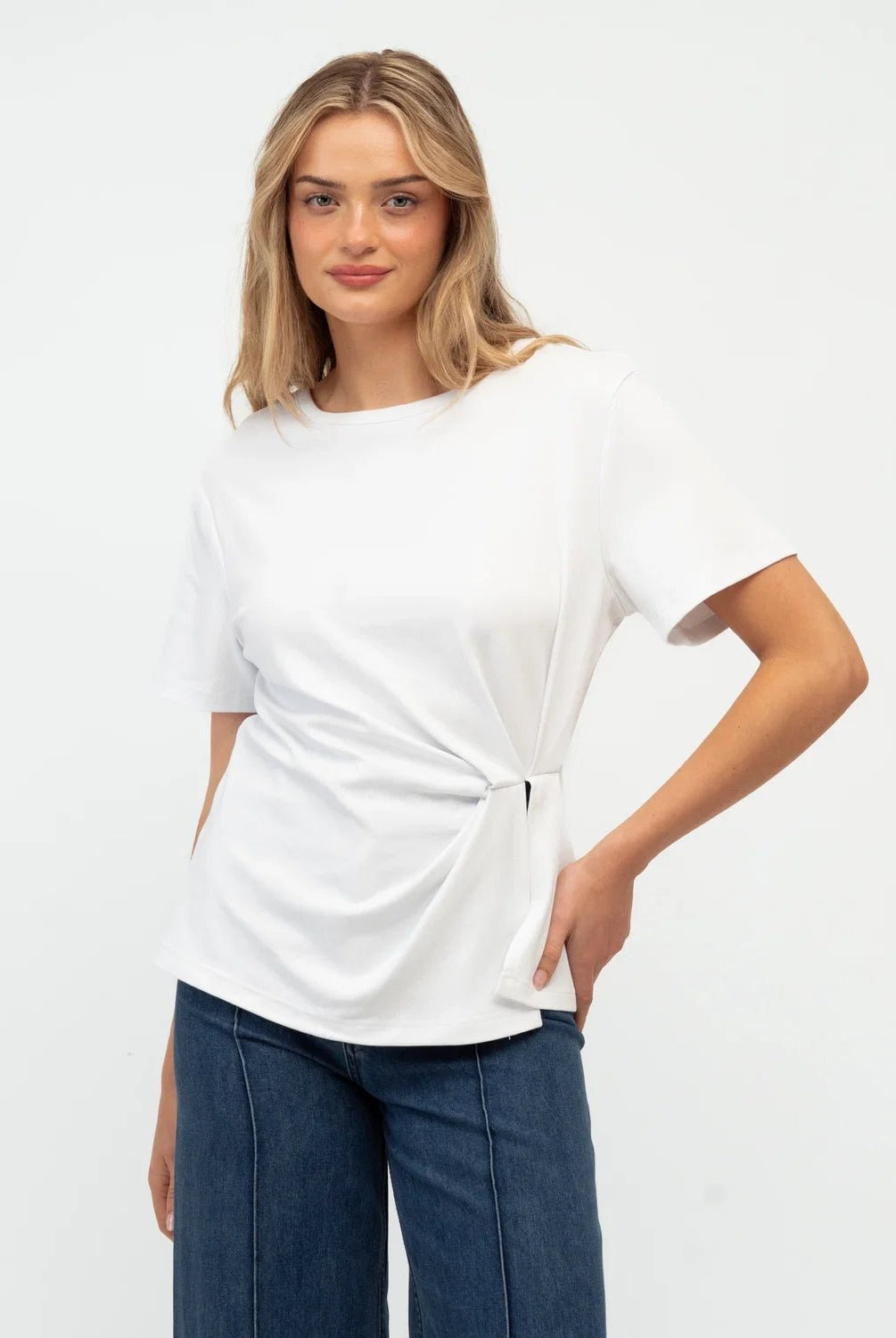 Buy Ebby and I - Blue Mood Tee - White by Ebby and I - at Hamish + Grace