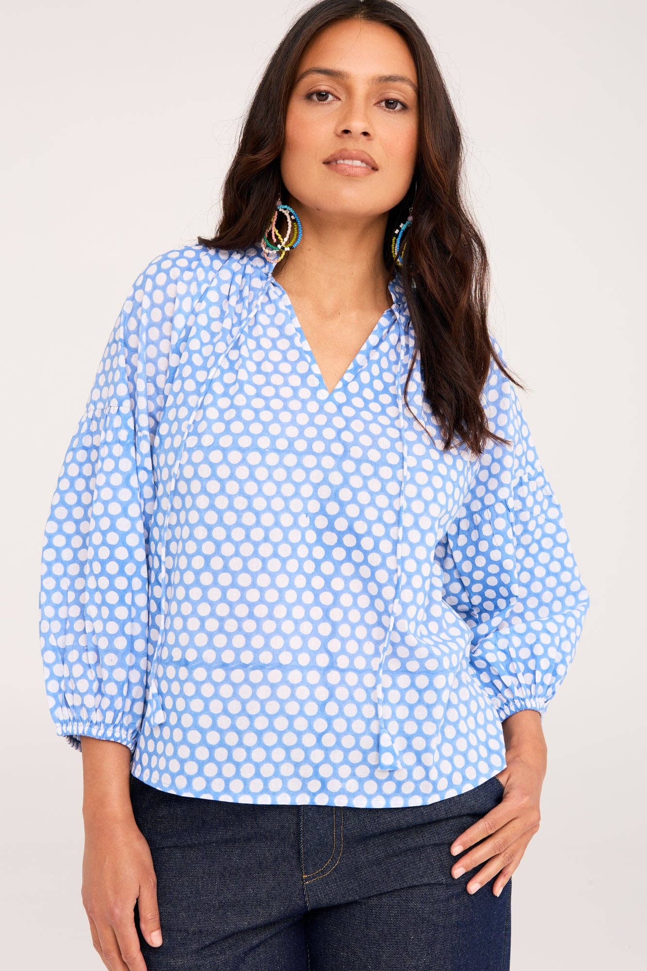 Buy Ella & Sunday - Carey Top Azure Spot by ella & sunday - at Hamish + Grace