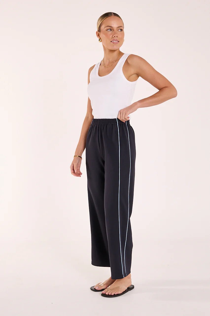 Buy Feather and Noise - Noah Cropped Pant - Navy Blue Piping by Feather and Noise - at Hamish + Grace