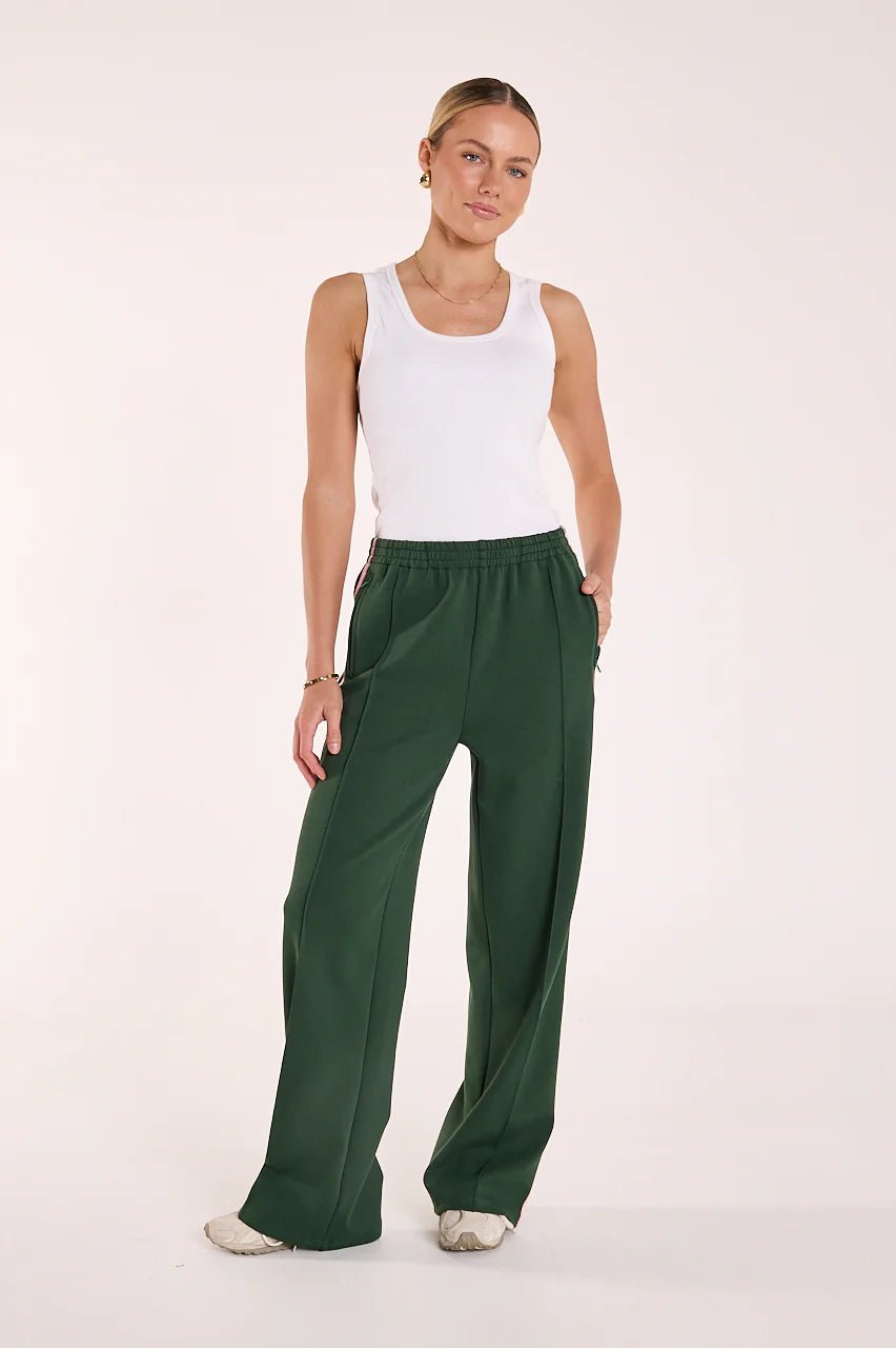 Buy Feather and Noise - Noah Pant - Forest Pink Stripe by Feather and Noise - at Hamish + Grace