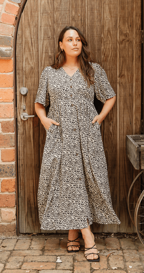 Feather & Noise Clothing Feather and Noise - Perri Midi Dress - Leopard