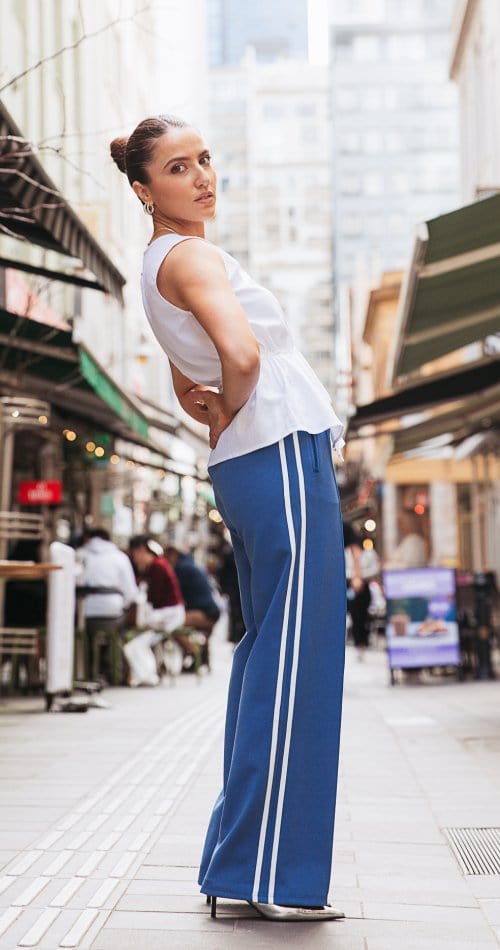 Feather & Noise Fashion Feather & Noise - Noah Wide Pant - Blue Stripe